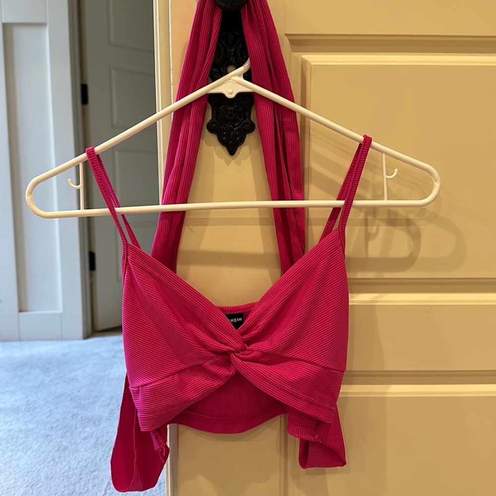 hot pink shein going out top